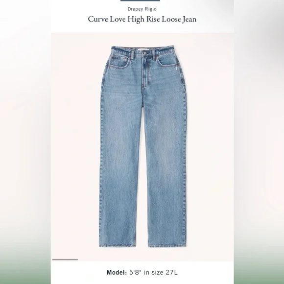 👖Abercrombie Curve Love High Rise Loose Jeans👖 - Picture 2 of 5